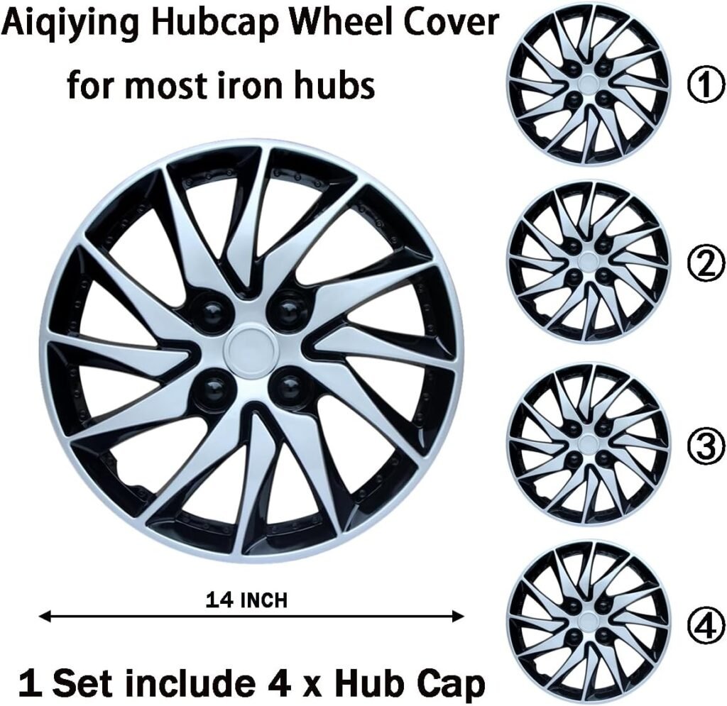 Hubcap Wheel Cover Replacement R15 Hub Caps Universal Wheel Rim Cover ABS Material Exterior Accessories for Car Trunk SUV -Set of 4