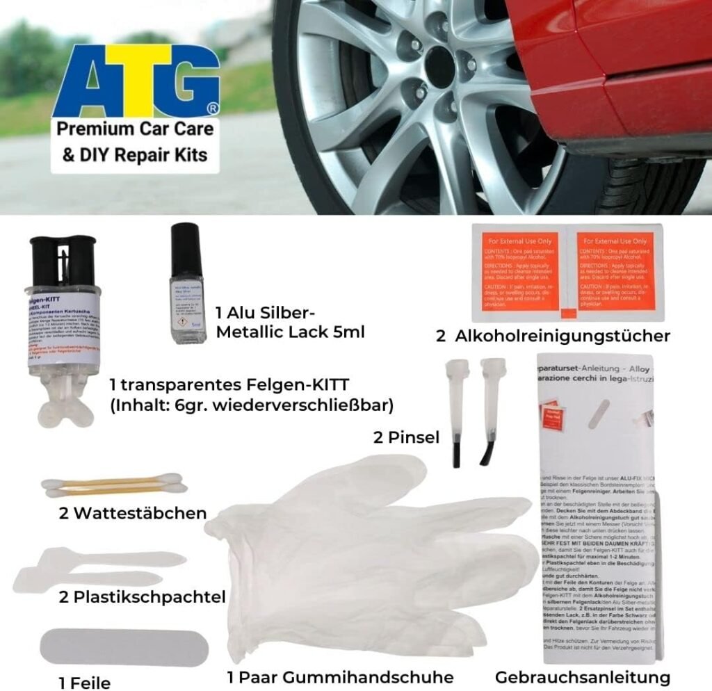 Rim Scratch  Rim Dent Scratch Repair Curb Rash Repair Kit, Car Paint Scratch Repair Silver Paint Rim Scratch Repair Kit Rim Scratch Repair Alloy Wheel Scratch Repair kit Aluminum Scratch Repair