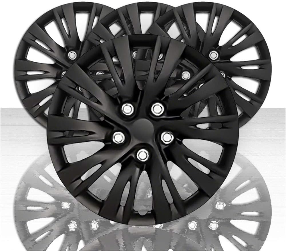 Set of 4 15 10 Split Spoke Wheel Covers - Gloss Black