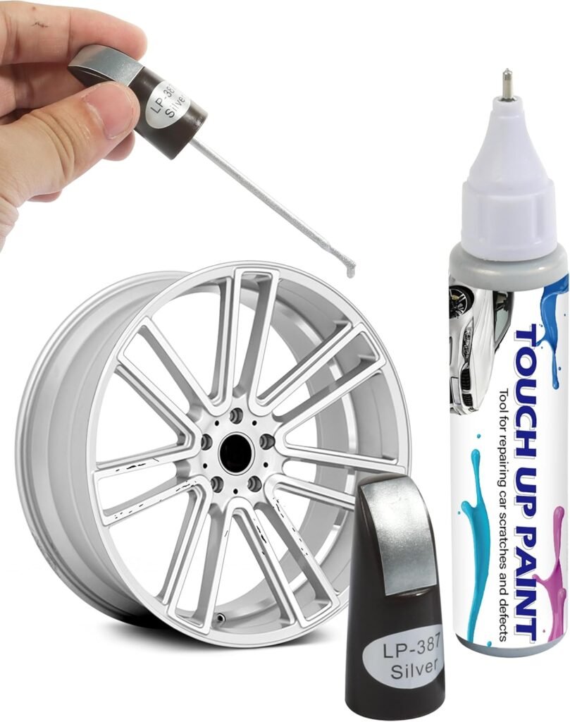 Car Paint,Touch Up Paint,Car Accessories Wheel Touch Up Paint,Wheel Repair Kit,Rim Scratch Repair Pen,Two-In-One Rim Paint for Automotive Scratch Repair (Silver)