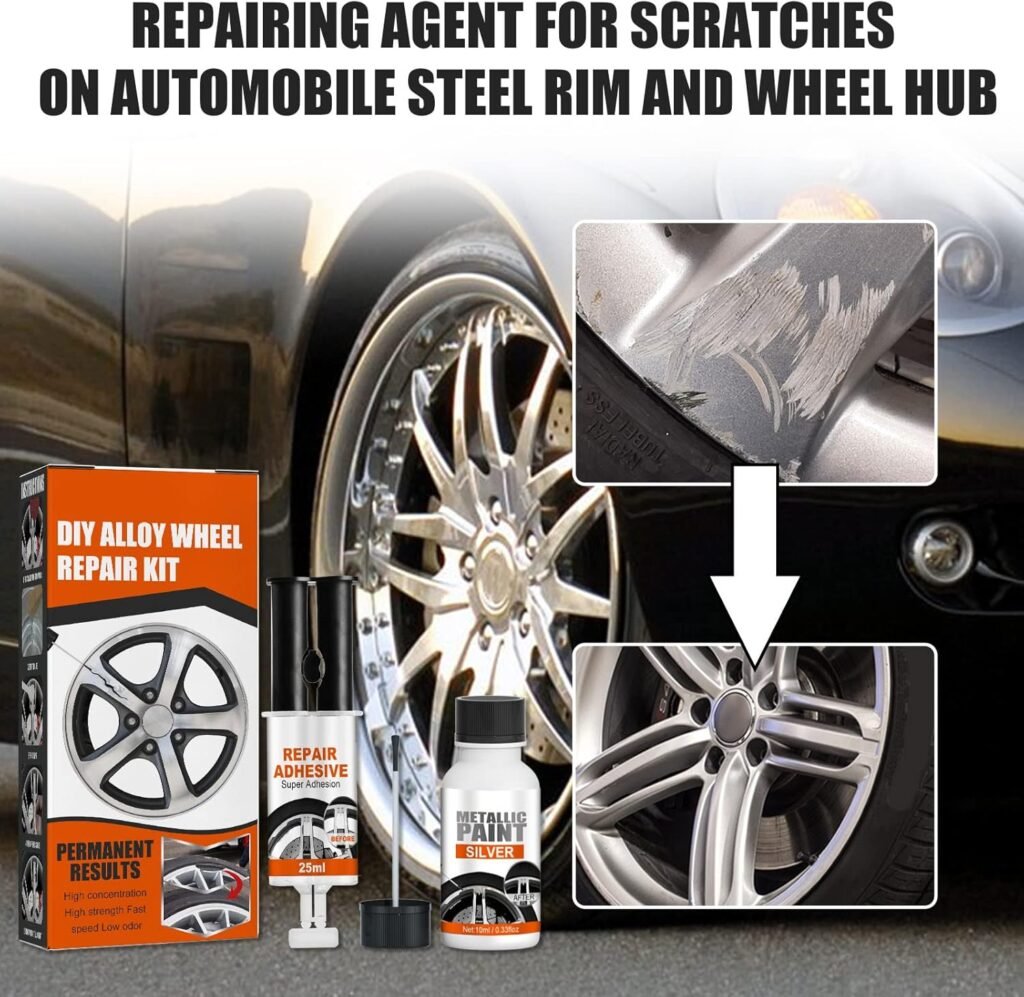 Universal Alloy Wheel Rim Scratch Repair Kit, Rim Scratch  Rim Dent Scratch Repair, Wheel Repair Kit, Wheel Touch Up Kit